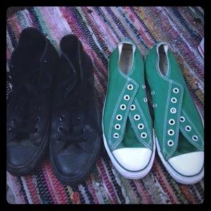 2 pairs of size 7 mens converse 9 in women's